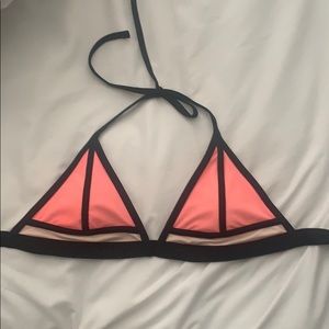 pink and black bikini top
